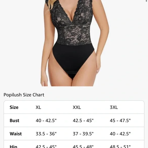 Elegant Black Lace Shapewear Bodysuit - Picture 7 of 8
